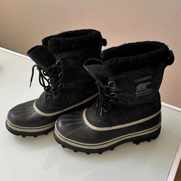 Sorel Caribou Black Winter Boots Mens 10 #1002871014 - Picture 1 of 6